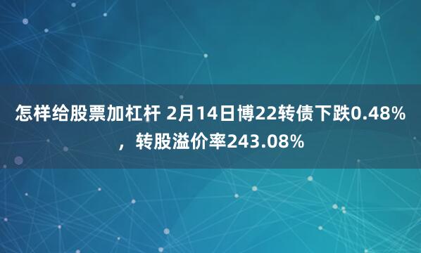 怎样给股票加杠杆 2月14日博22转债下跌0.48%，转股溢价率243.08%