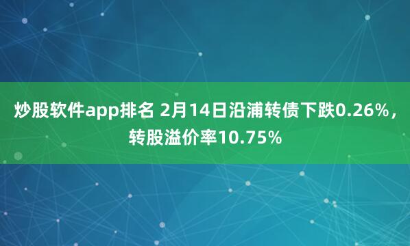 炒股软件app排名 2月14日沿浦转债下跌0.26%，转股溢价率10.75%